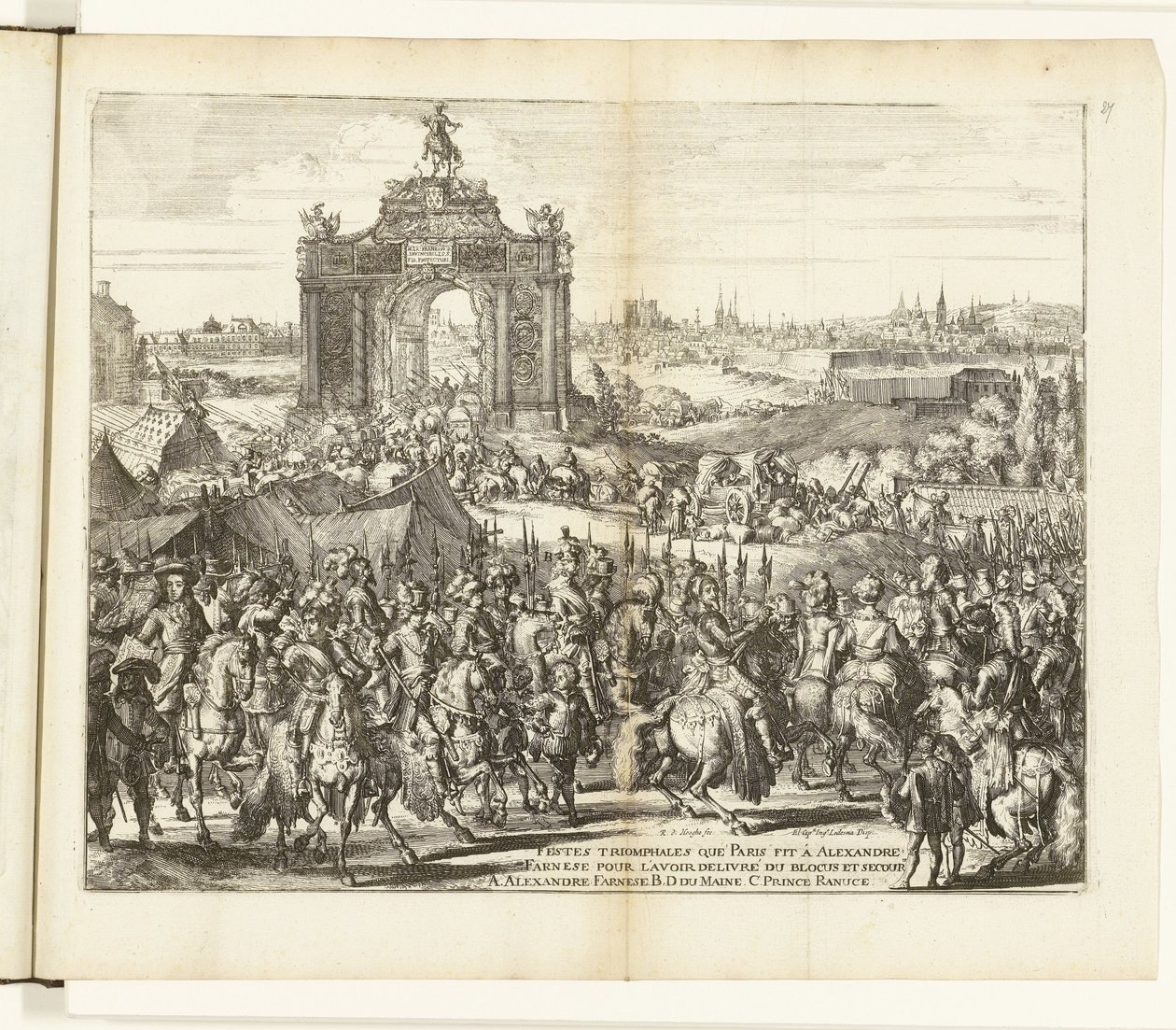 Feierlicher Einzug von Farnese nach der Befreiung von Paris, 1590 von Romeyn de Hooghe