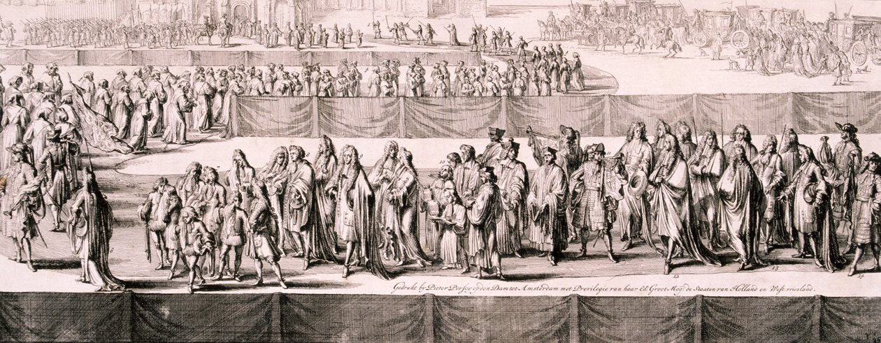 Begräbnis von Königin Maria II., Westminster Abbey, London, 1695 von Romeyn de Hooghe
