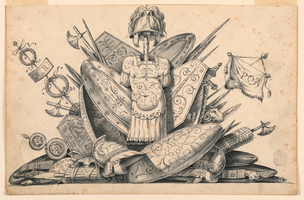 Trophäe von Waffen, 1830–1850 von Romolo Achille Liverani