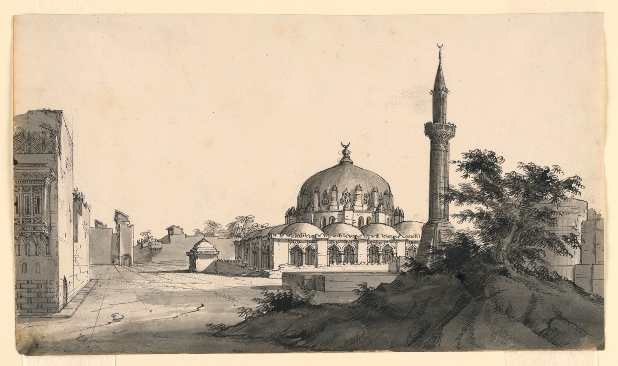 Bühnenbild, Moschee auf dem Platz von Romolo Achille Liverani
