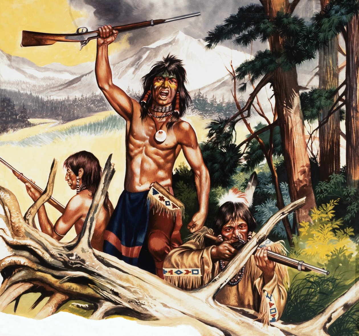Amerikanischer Indianer mit Gewehr von Ron Embleton
