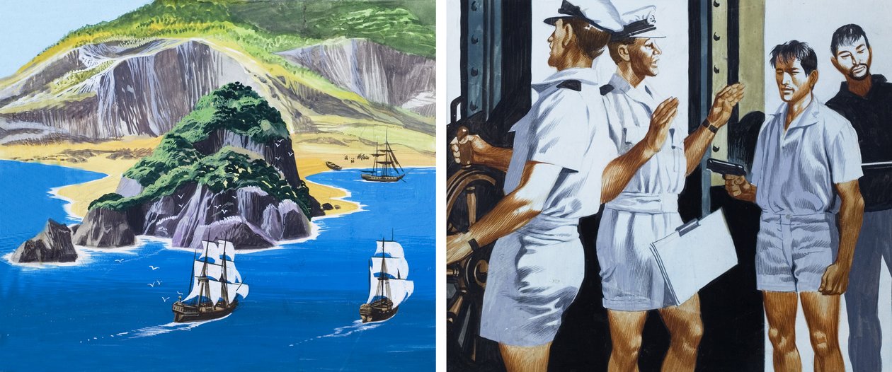 Männer des Jolly Roger: Die Piratenflaggen kommen herunter von Ron Embleton