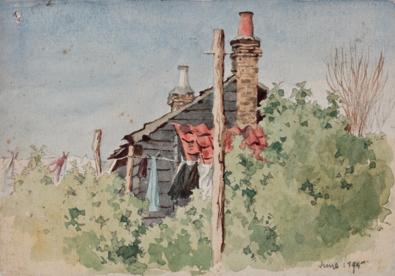 Wäsche auf einer Leine, 1895 von Rosa Clementina Petherick