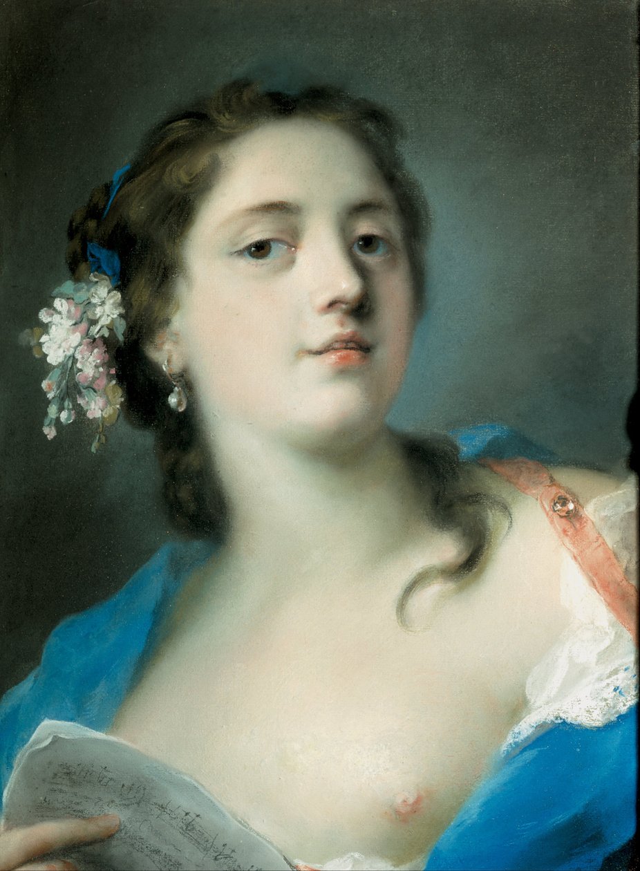 Die Sängerin Faustina Bordoni (1700-1781) mit einem Notenblatt von Rosalba Carriera