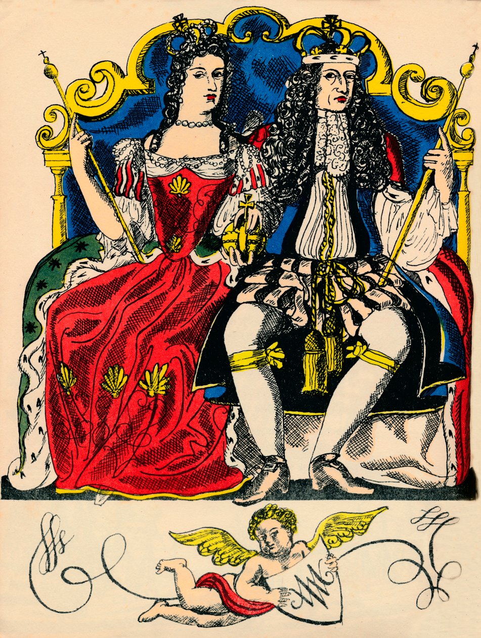 Wilhelm III. und Maria II., König und Königin von Großbritannien und Irland ab 1688, 1932 von Rosalind Thornycroft