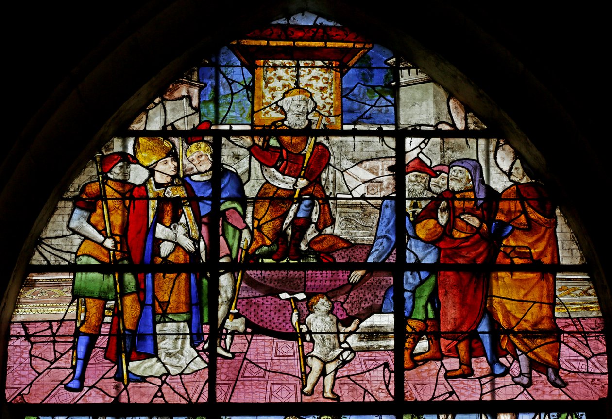 Fenster, das St. Denis vor dem Prokonsul Fescennius darstellt (Detail), 1530-40 von Rouen School