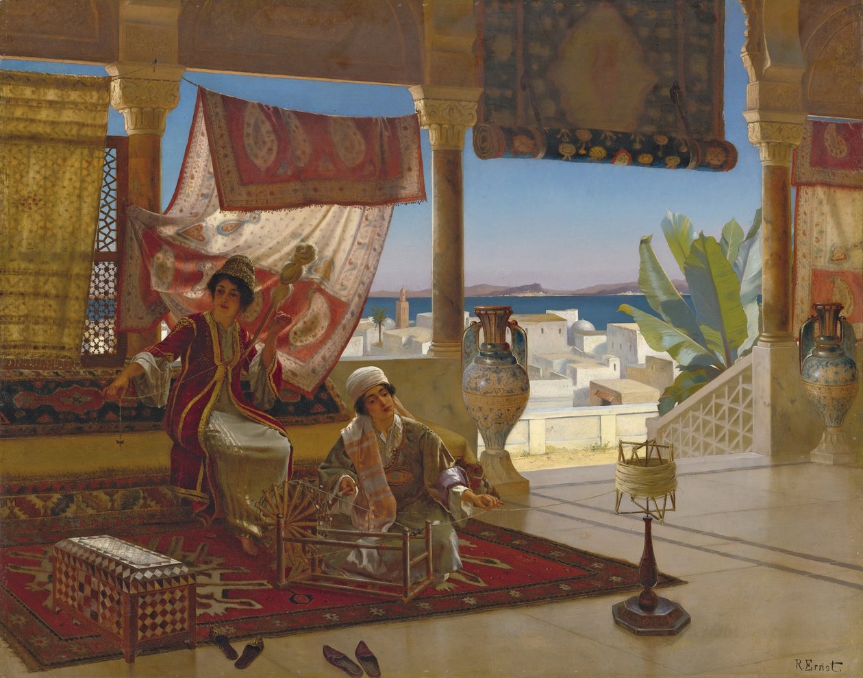 Die Wollspinnerinnen von Rudolphe Ernst