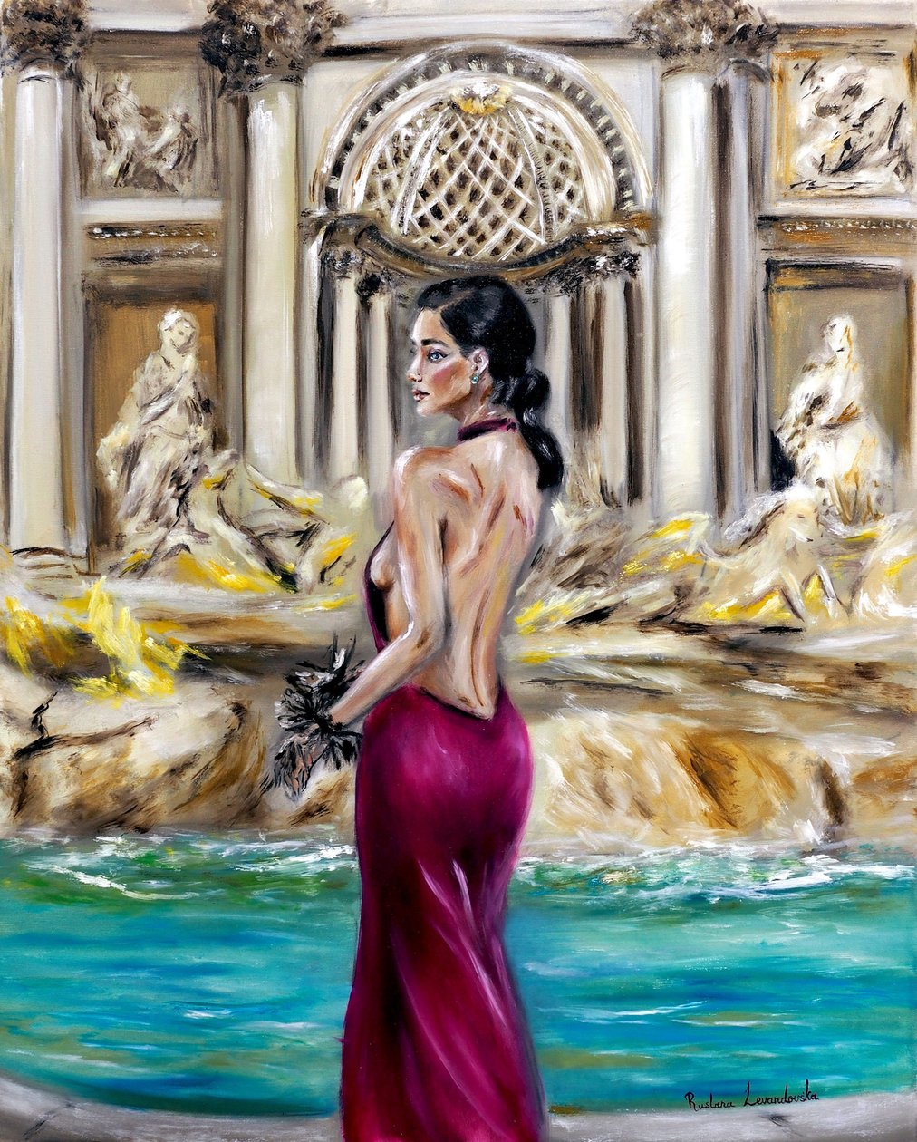 An der Trevi-Brunnen von Ruslana Levandovska