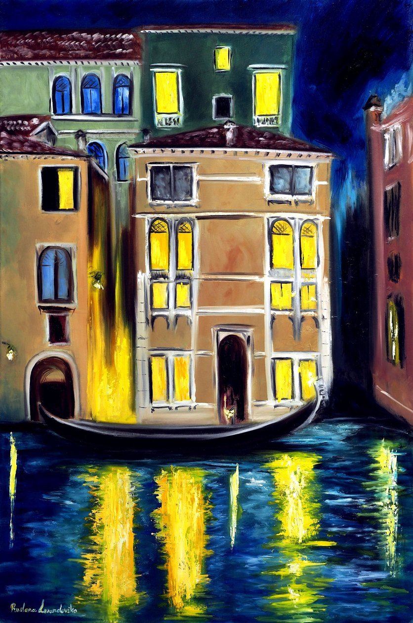 Nacht in Venedig Italien, 2023 von Ruslana Levandovska