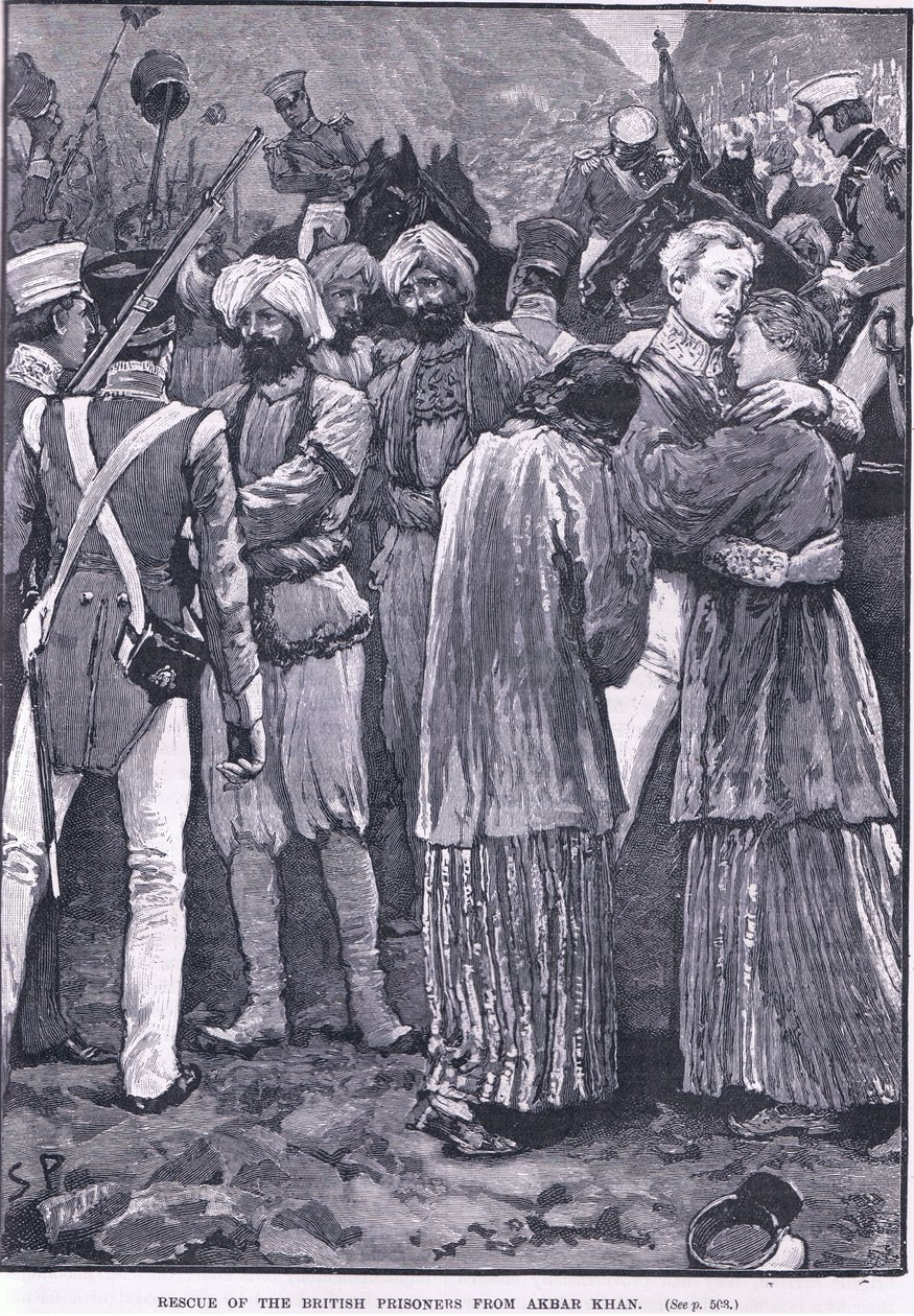 Rettung der britischen Gefangenen von Akbar Khan AD 1842 von S. Paget