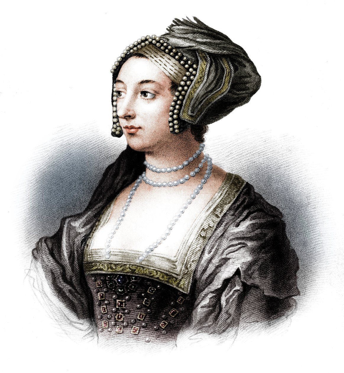 Anne Boleyn, zweite Frau von Heinrich VIII., 19. Jahrhundert von S. Freeman