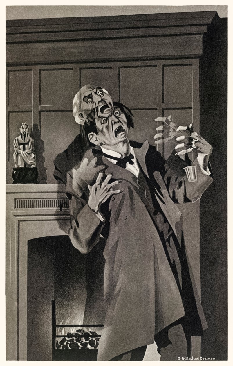 Die Züge schienen zu schmelzen und sich zu verändern aus „Der seltsame Fall des Dr. Jekyll und Mr. Hyde“ von Robert Louis Stevenson. Illustration von S.G. Hulme Beamam, 1930 von S. G. Hulme Beamam