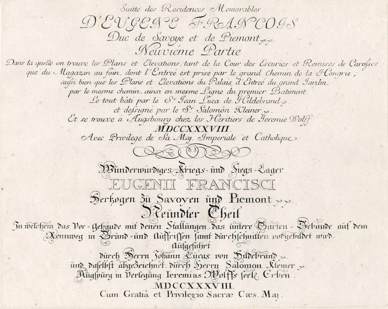 Titelblatt des neunten Teils von Salomon Kleiner