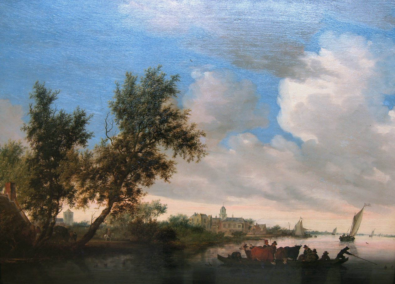 Flusslandschaft mit Schloss Nijenrode von Salomon van Ruysdael