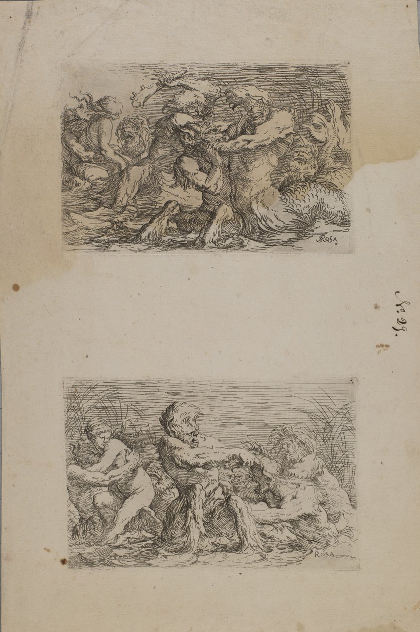(Figurenserie) Flussgötter im Kampf von Salvator Rosa