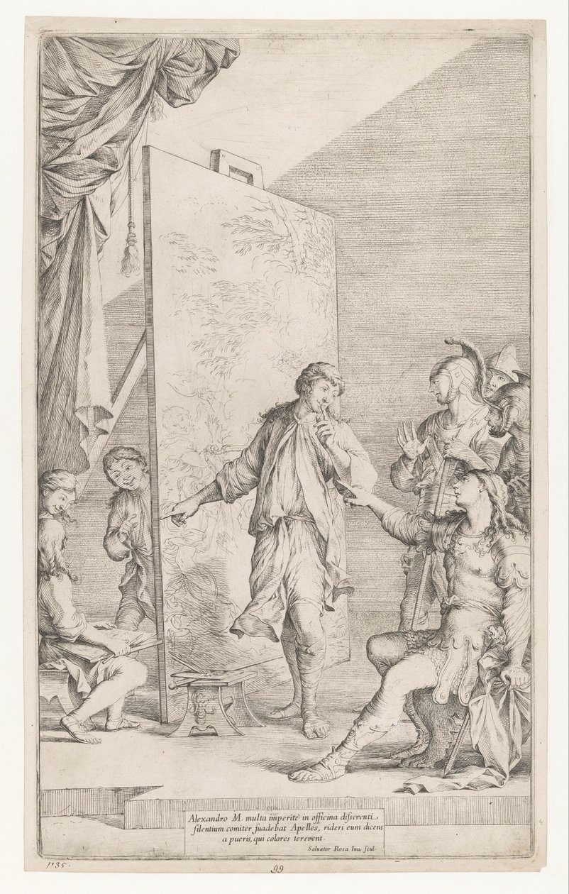 Alexander der Große im Atelier von Apelles von Salvator Rosa