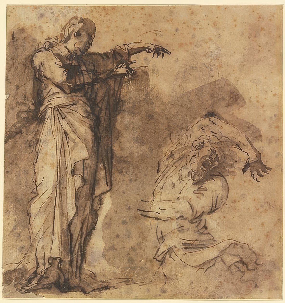 Entwurf zu Christus, der einen Besessenen heilt von Salvator Rosa