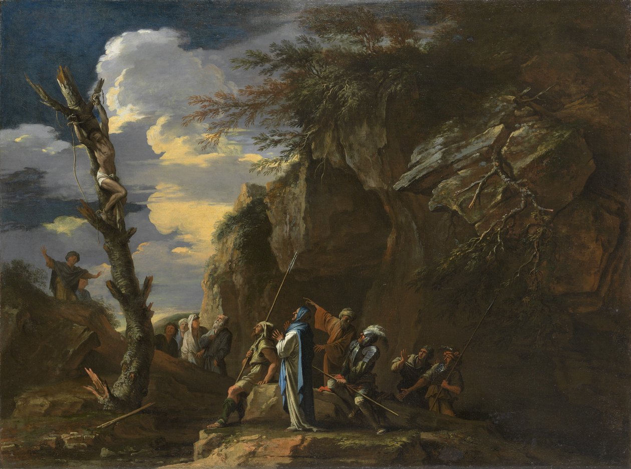 Die Kreuzigung des Polykrates, ca. 1664 von Salvator Rosa