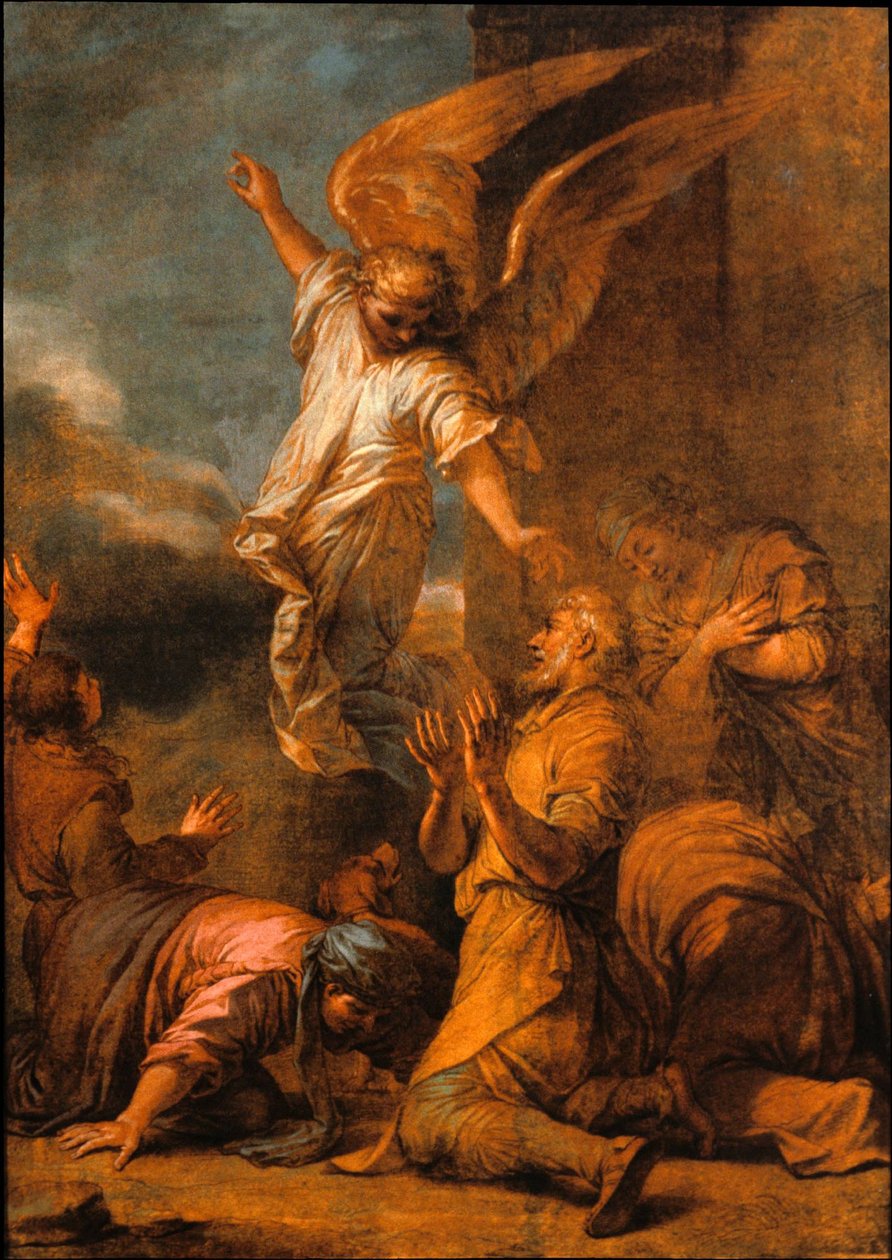 Der Engel verlässt das Haus des Tobias von Salvator Rosa