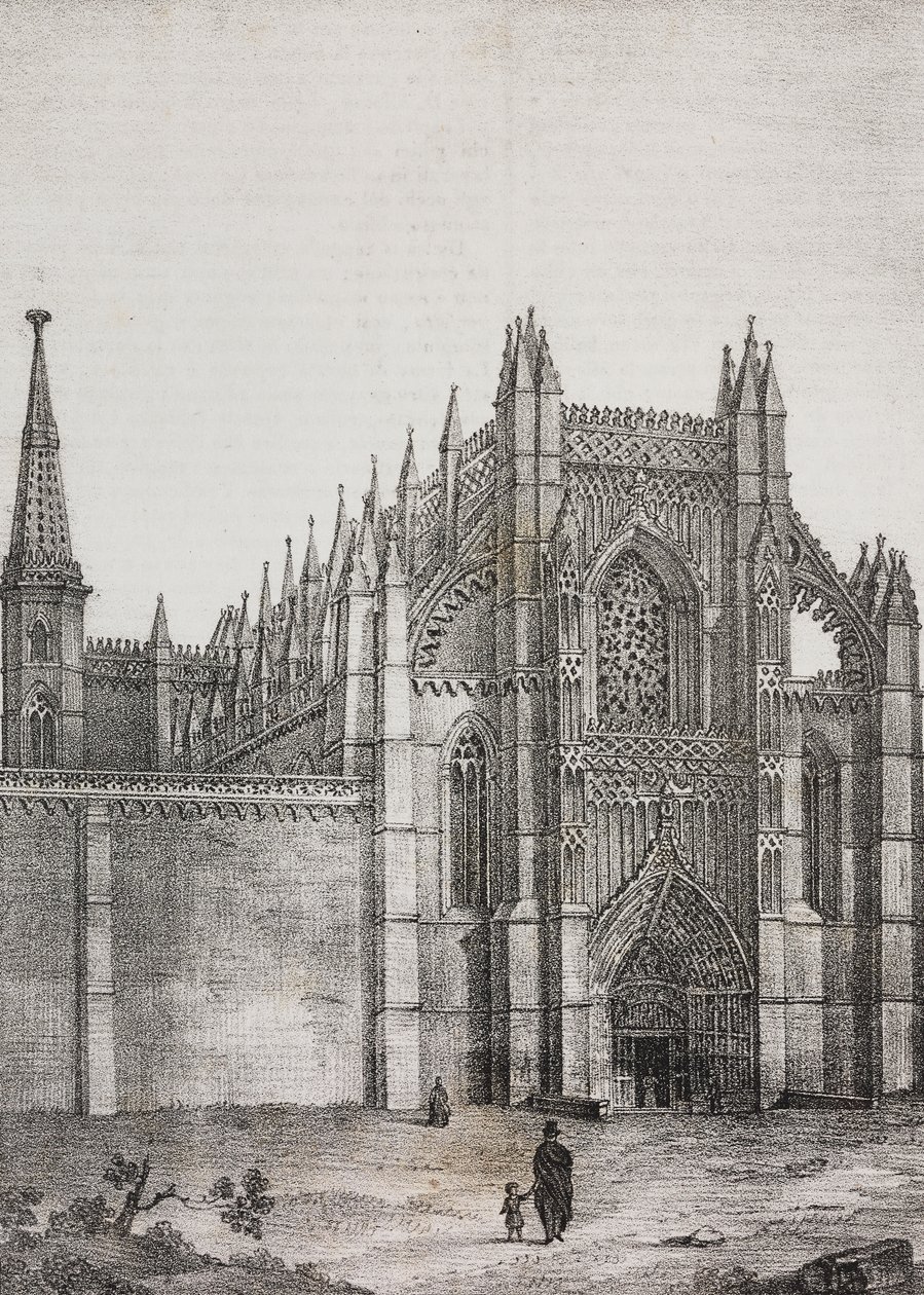 Kloster Batalha, Portugal, Lithographie von Salvatore Puglia aus Poliorama Pittoresco, Nr. 33, 22. März von Salvatore Puglia