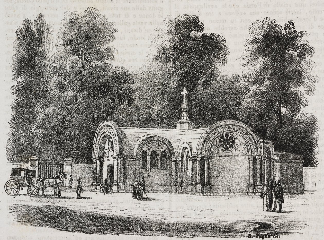Kapelle Royal von Saint Ferdinand, Sablonville, Frankreich, Lithographie von Salvatore Puglia aus Poliorama Pittoresco, Nr. 13, 4. November von Salvatore Puglia