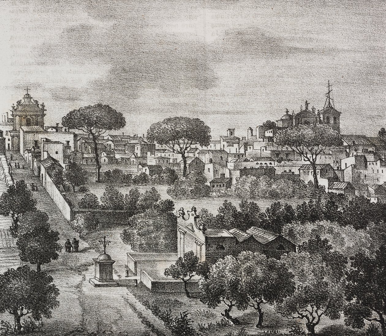 Ostansicht von Mesagne, Apulien, Italien, Lithographie von Salvatore Puglia aus Poliorama Pittoresco, Nr. 45, 15. Juni von Salvatore Puglia