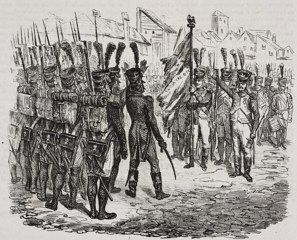 Flagge des 84. Regiments, Lithographie von Salvatore Puglia aus der Geschichte Napoleons von Cesare Malpica von Salvatore Puglia
