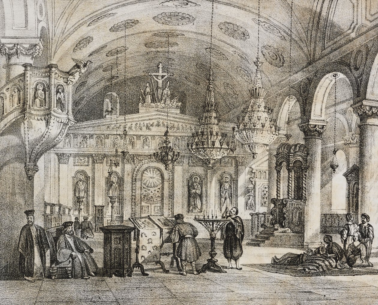 Innenraum der griechischen Kirche von Baloukli, in der Nähe von Konstantinopel, Türkei von Salvatore Puglia