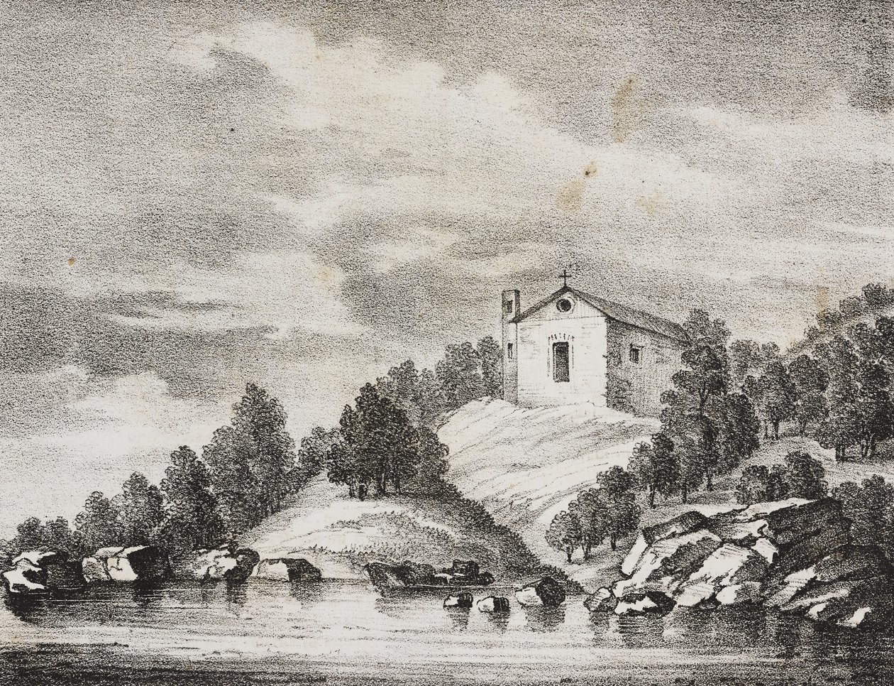 Heiligtum von Peschici, Apulien, Italien, Lithographie von Salvatore Puglia aus Poliorama Pittoresco, Nr. 51, 27. Juli von Salvatore Puglia
