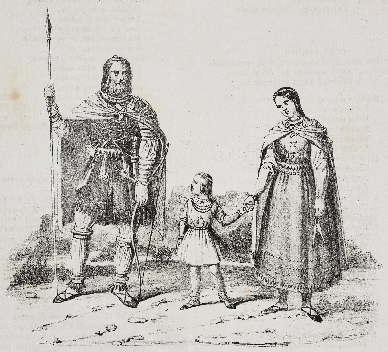 Waräger, Volk der Skandinavischen Halbinsel, Lithographie von Salvatore Puglia aus Poliorama Pittoresco, Nr. 42, 27. Mai von Salvatore Puglia