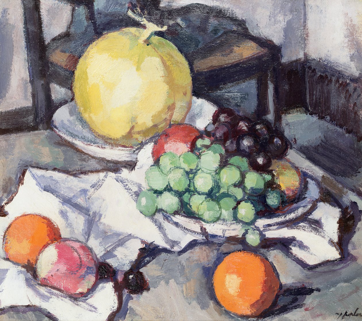 Stillleben mit Melonen und Trauben von Samuel John Peploe