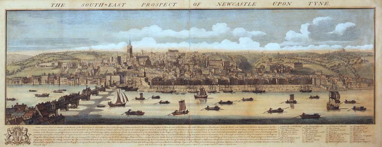 Die Südostansicht von Newcastle Upon Tyne von Samuel Buck