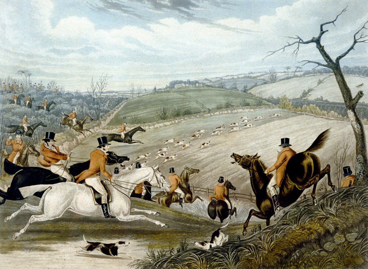 Die große Leicestershire-Fuchsjagd, Platte 1 von Samuel Henry (after) Alken