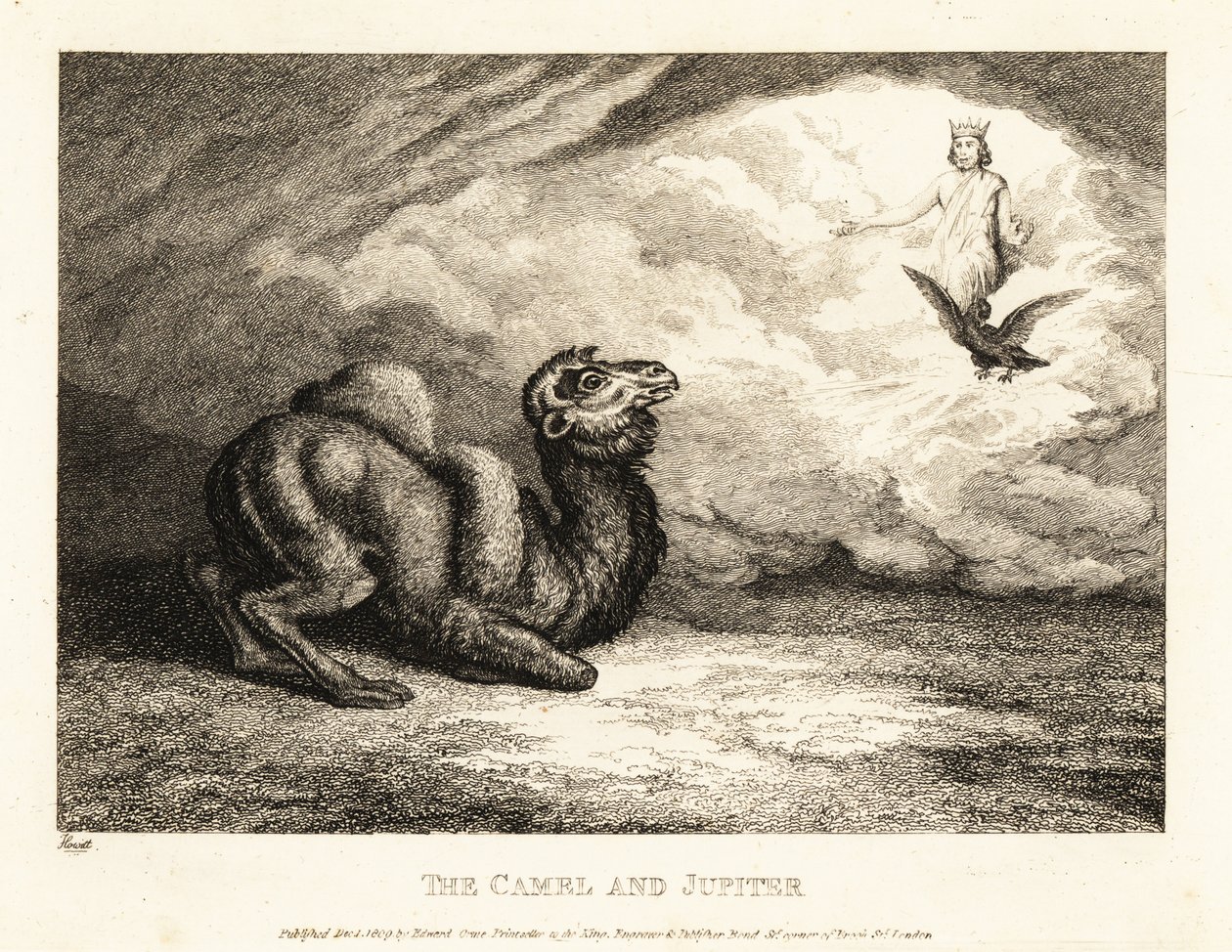 Ein Kamel bittet Jupiter um Hörner. 1811 (Radierung) von Samuel Howitt