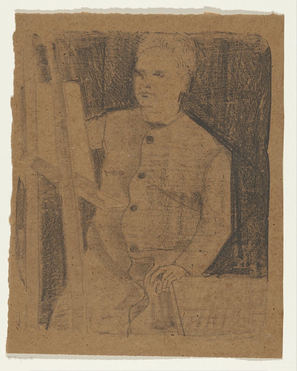 Selbstporträt hinter Staffelei von Samuel Jessurun de Mesquita (signed by artist)