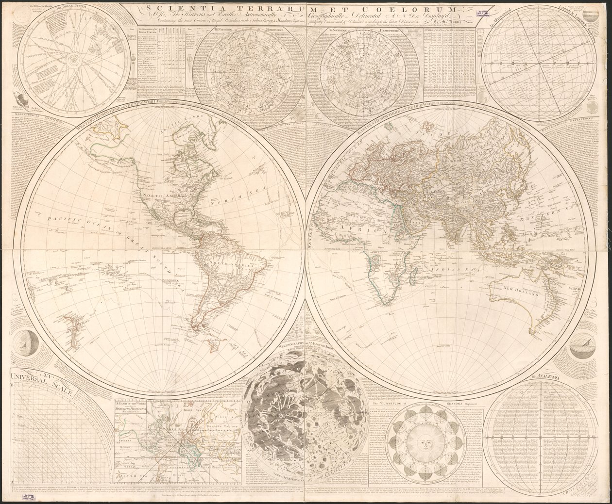 Scientia terrarum et coelorum: oder, die Himmel und die Erde astronomisch und geografisch dargestellt und dargestellt: Enthält die neugierigsten und nützlichsten Einzelheiten in den solaren, sternenklaren und weltlichen Systemen, getreu aufgezählt und darg von Samuel; Kitchin Dunn