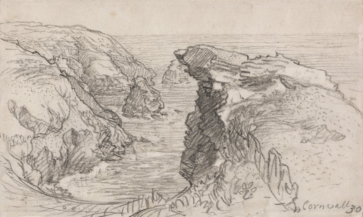 Eine Seite aus einem kornischen Skizzenbuch: Cornwall 30 von Samuel Palmer