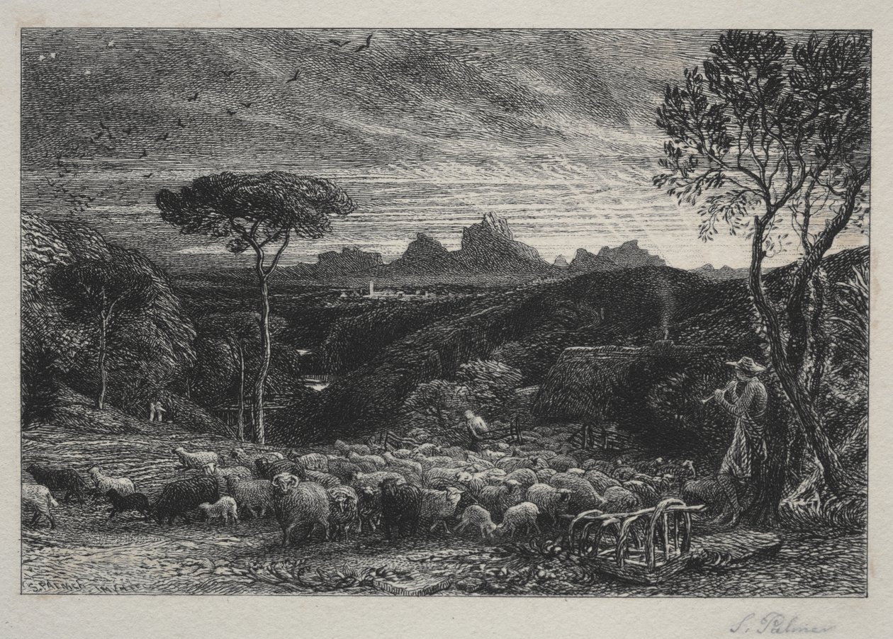 Das Öffnen des Faltens von Samuel Palmer