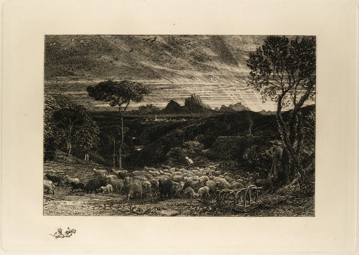 Das Öffnen der Falte oder Früher Morgen von Samuel Palmer