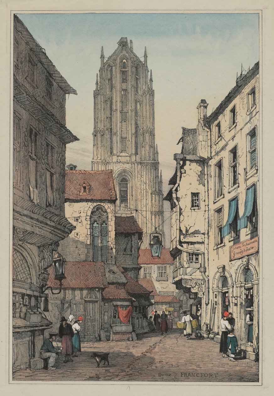 Faksimiles von Skizzen aus Flandern und Deutschland: Dom, Frankfurt von Samuel Prout