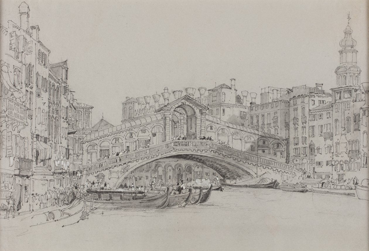Die Rialto-Brücke, Venedig, unbekanntes Datum von Samuel Prout