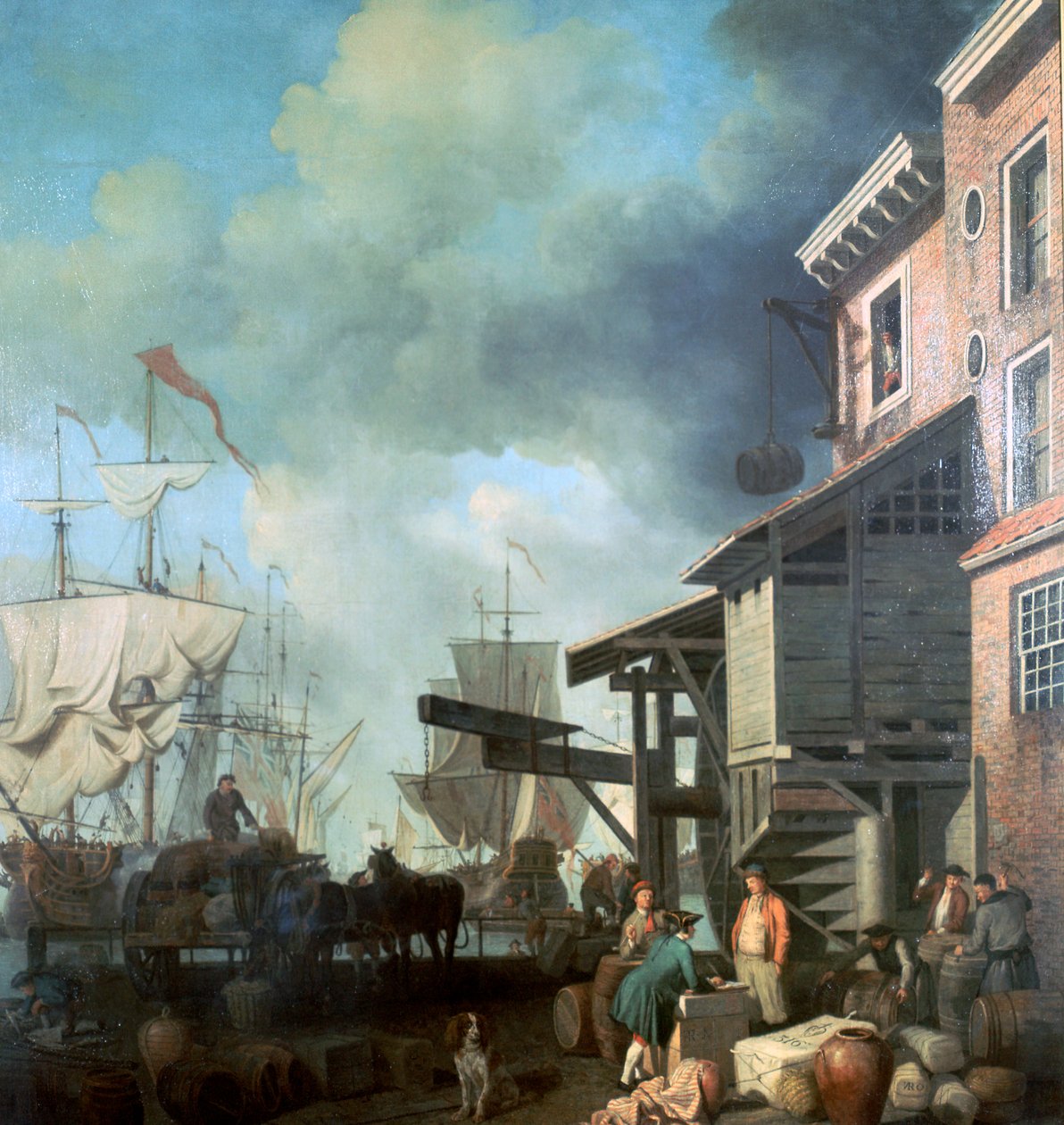 Gemälde des Alten Zollhauses, 18. Jahrhundert von Samuel Scott