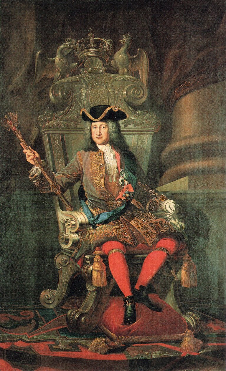 König Friedrich I. in Preußen auf dem silbernen Thron von Samuel Theodor Gericke
