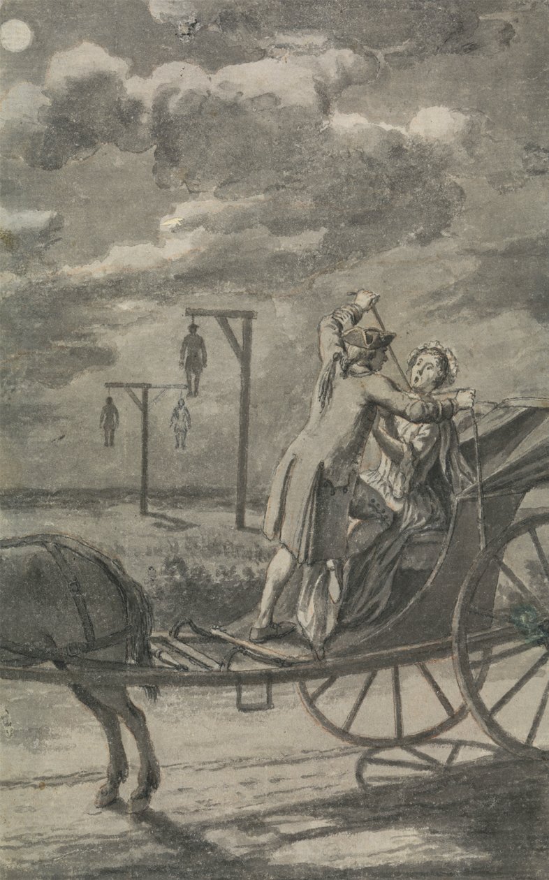 Mord im Wagen (Wahrscheinlich ein Entwurf für The Tyburn Chronicle) von Samuel Wale