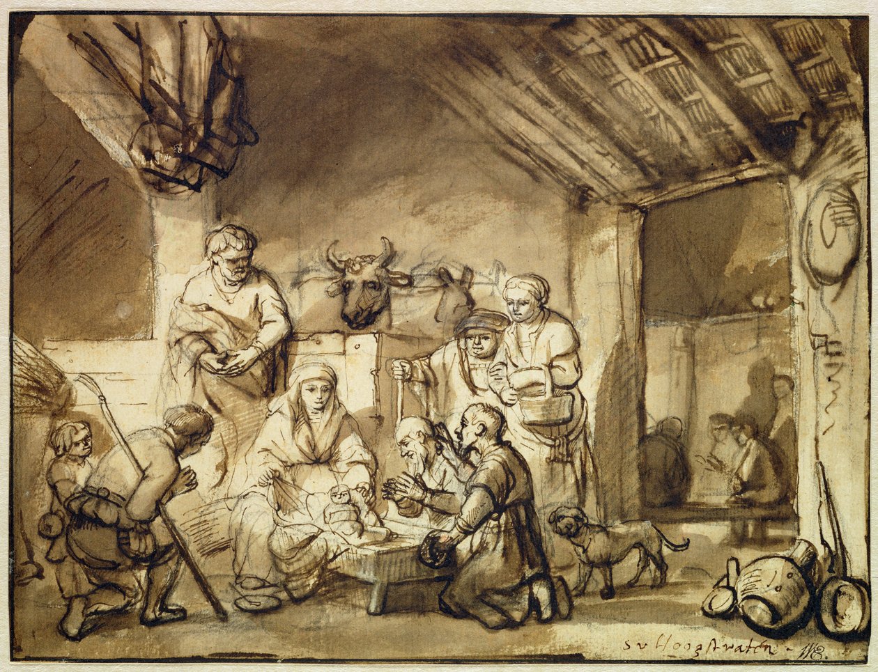 Die Anbetung der Hirten von Samuel van Hoogstraten