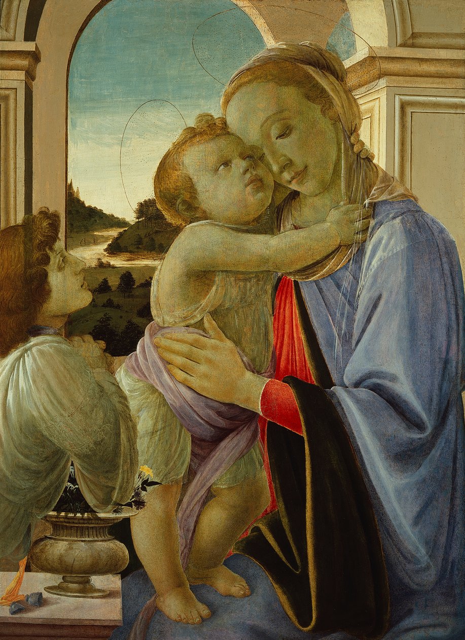 Madonna und Kind mit anbetendem Engel, ca. 1468 von Sandro (1444/5 1510) Botticelli