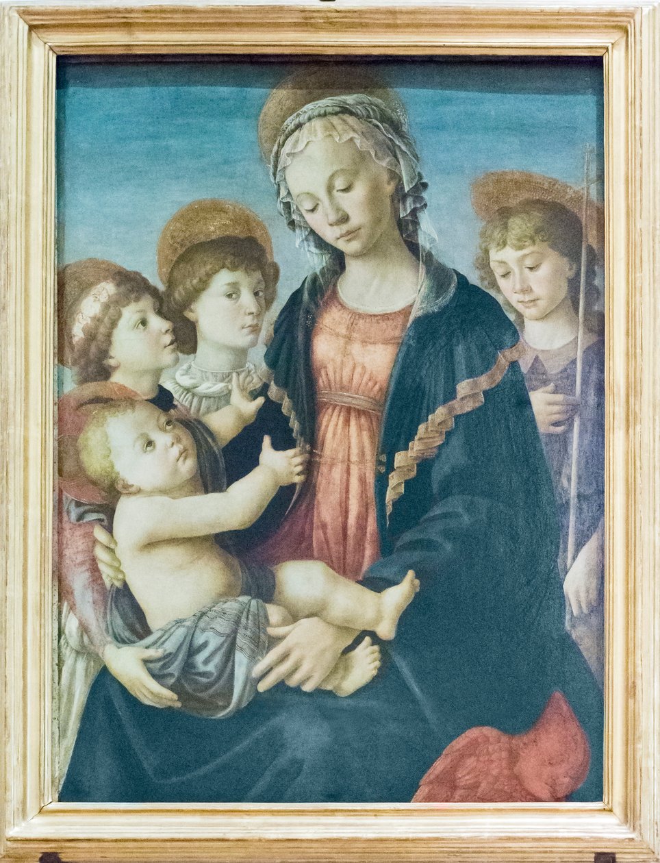 Madonna mit Kind, Johannes dem Täufer und zwei Engeln, ca. 1470 von Sandro Botticelli