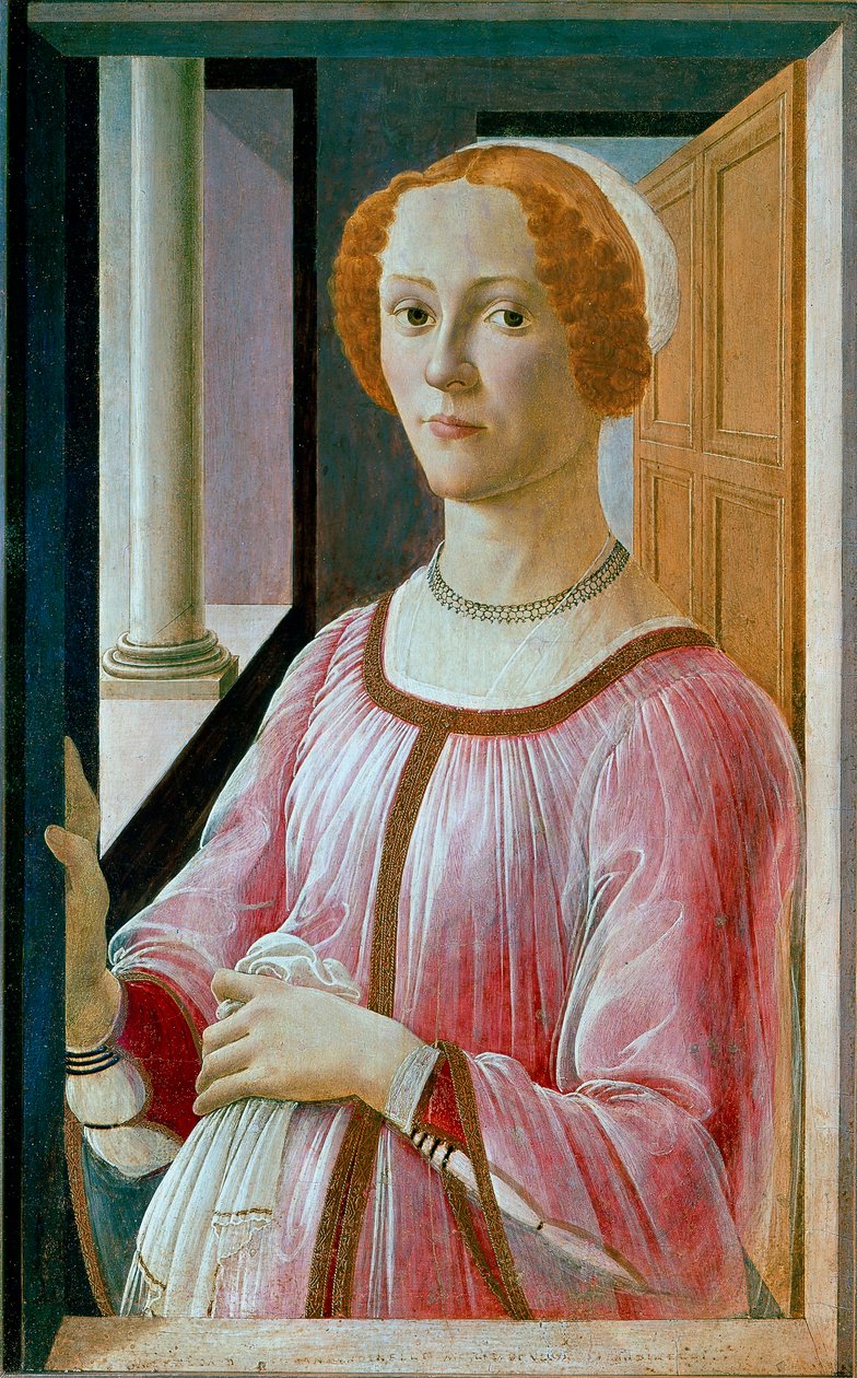Porträt von Smeralda Bandinelli. Tempera auf Holz von Alessandro di Mariano dei Filipepi, genannt Sandro Botticelli (1445-1510) von Sandro Botticelli