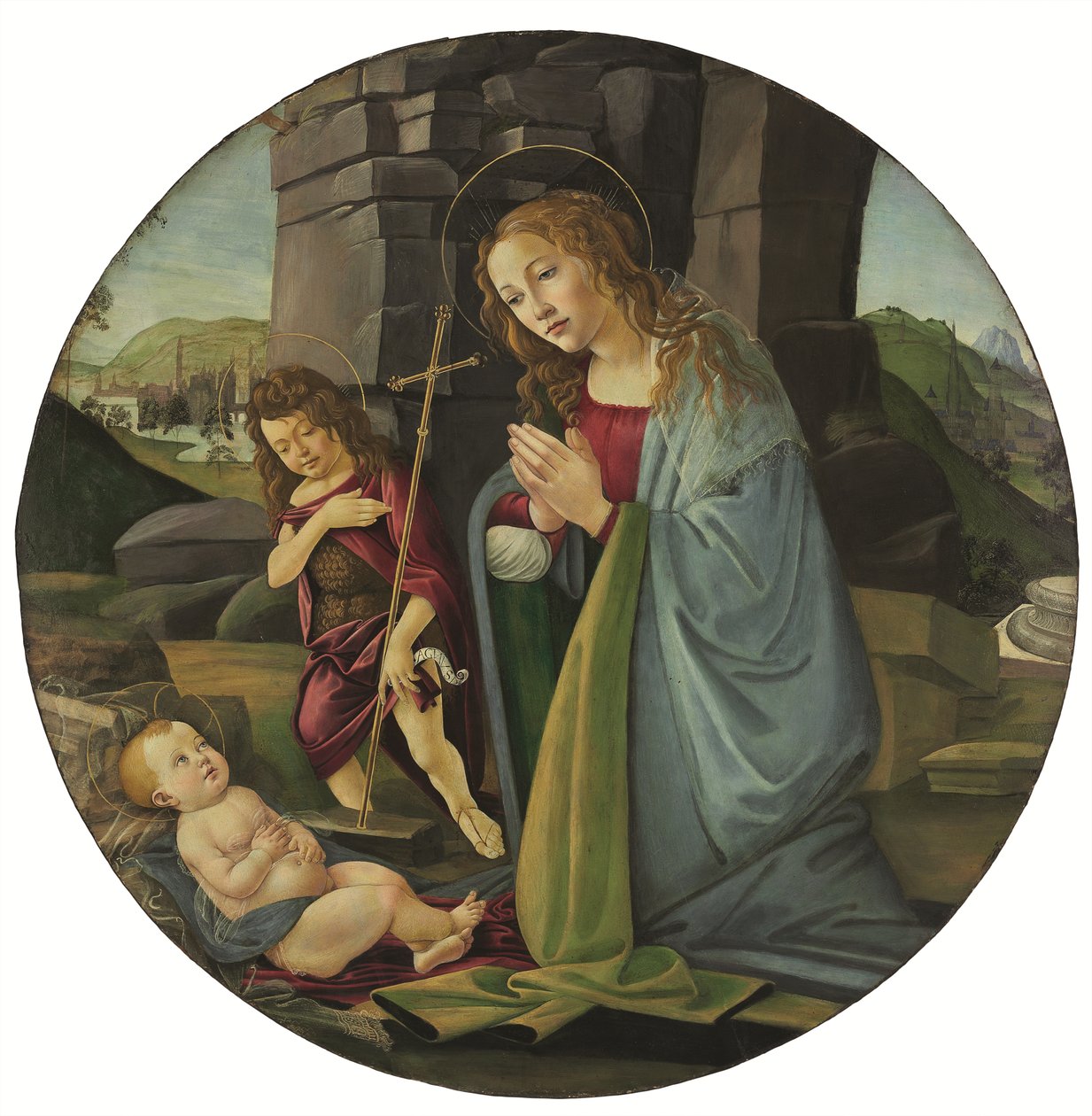 Die Madonna, die das Christkind anbetet von Sandro (and workshop) Botticelli
