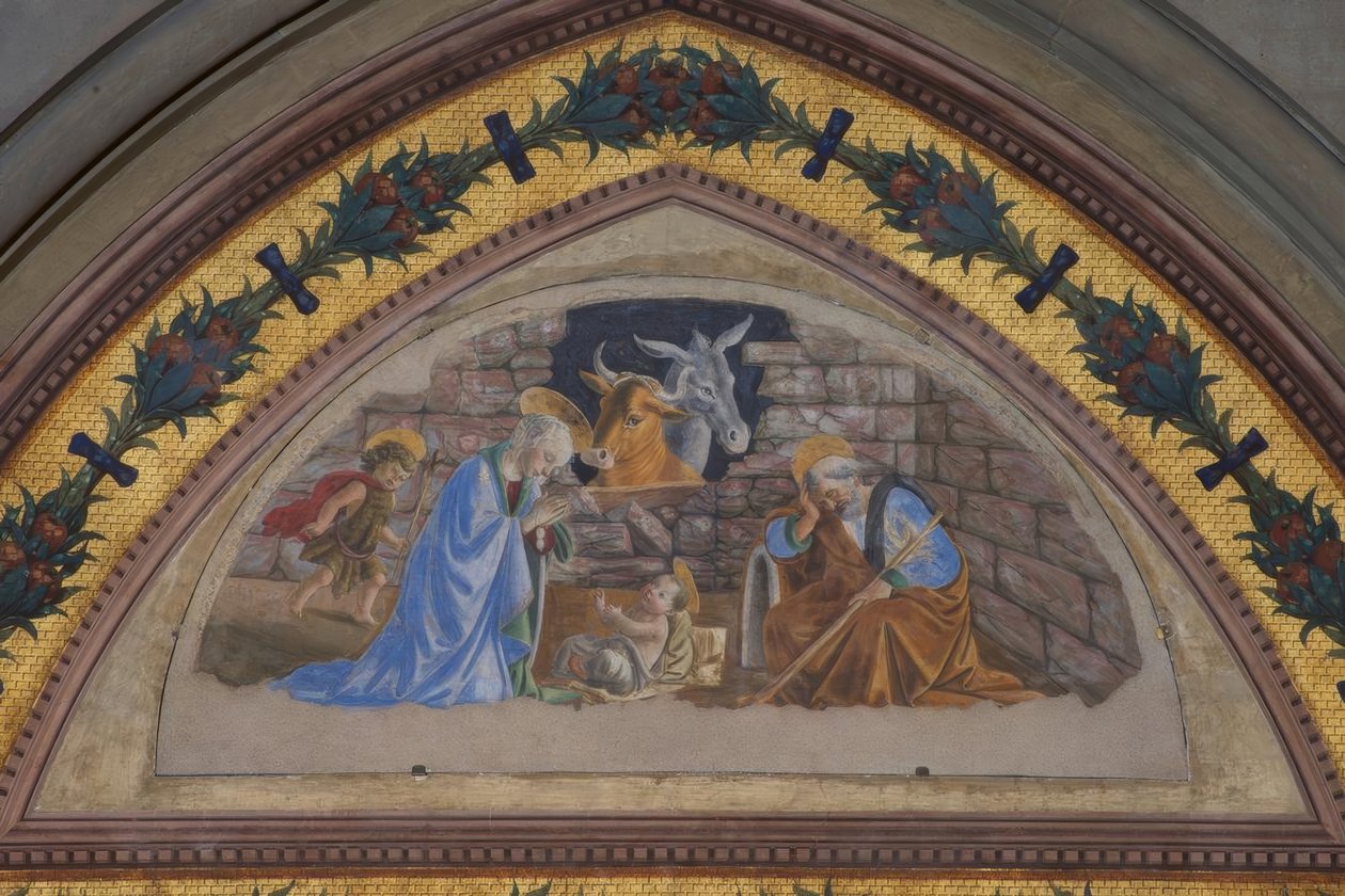 Geburt Christi mit dem herbeieilenden Johannesknaben von Sandro Botticelli